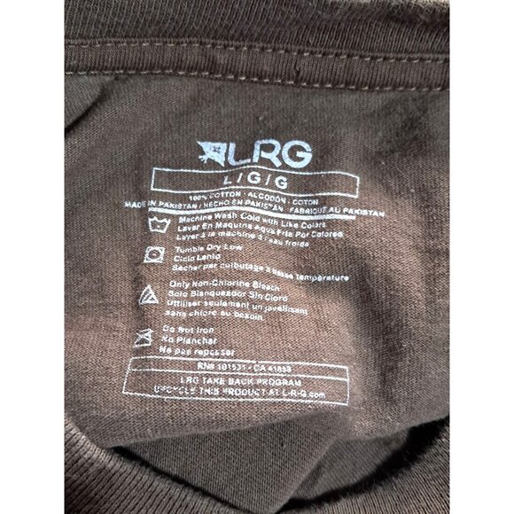 LRG Mens Reefer Club Most High Graphic T-Shirt Brown L/G 100% Cotton Crew Neck S - Picture 4 of 7